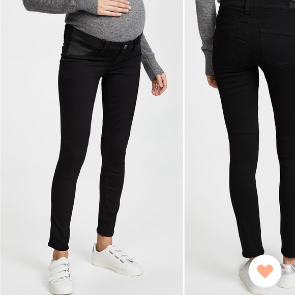 EUC Paige Skinny Black Maternity Jeans Transcend Verdugo size 26 - Picture 1 of 15